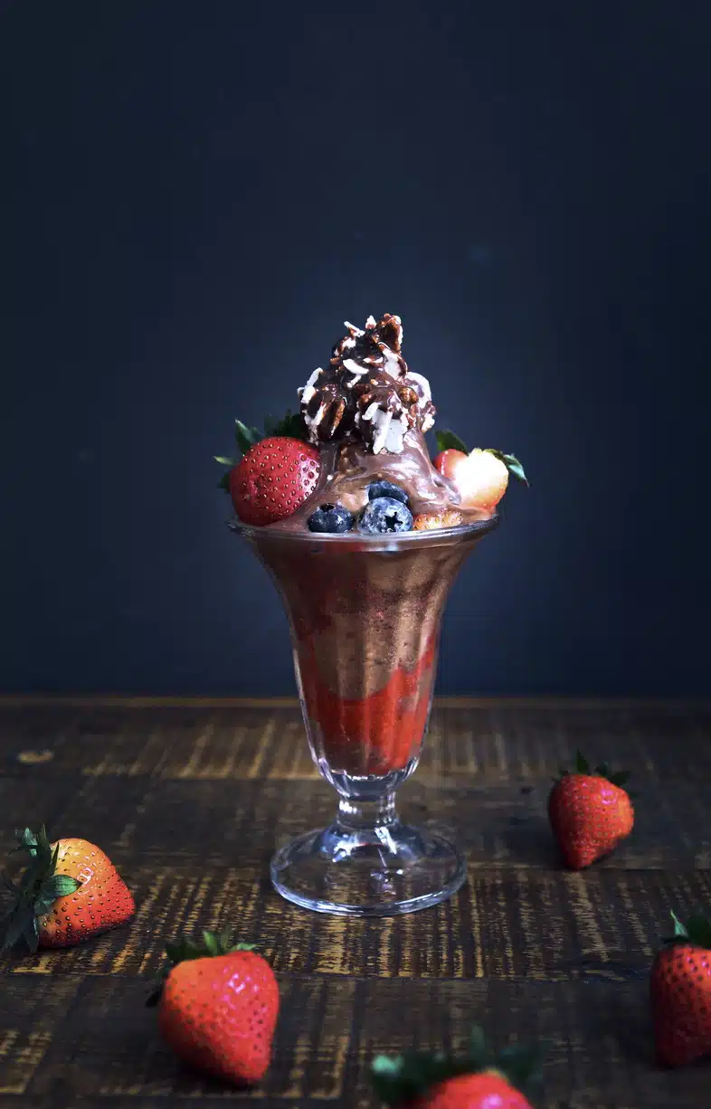 Veganerie's Berry Twist Sundae (non dairy ice cream) via Veganerie website